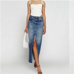 Reformation Blue Denim Skirt